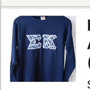 Sigma Kappa Navy Long Sleeved Letters